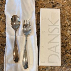 Dansk Silver Baby Spoon and Fork Set
